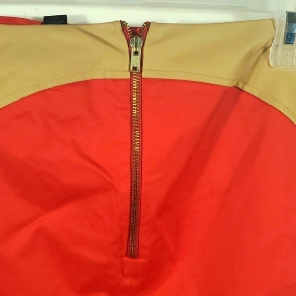 NWT Express Size 12 Red Tan Mini Skirt | High Rise Multicolor Workwear - Picture 9 of 15